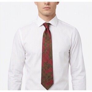 Robert Talbott Mens Wine Red Paisley 100% Silk Tie